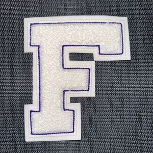 6.5" "F" Monogram Varsity Letter Patch Sew On for Letterman Sweater / Jacket ~ N